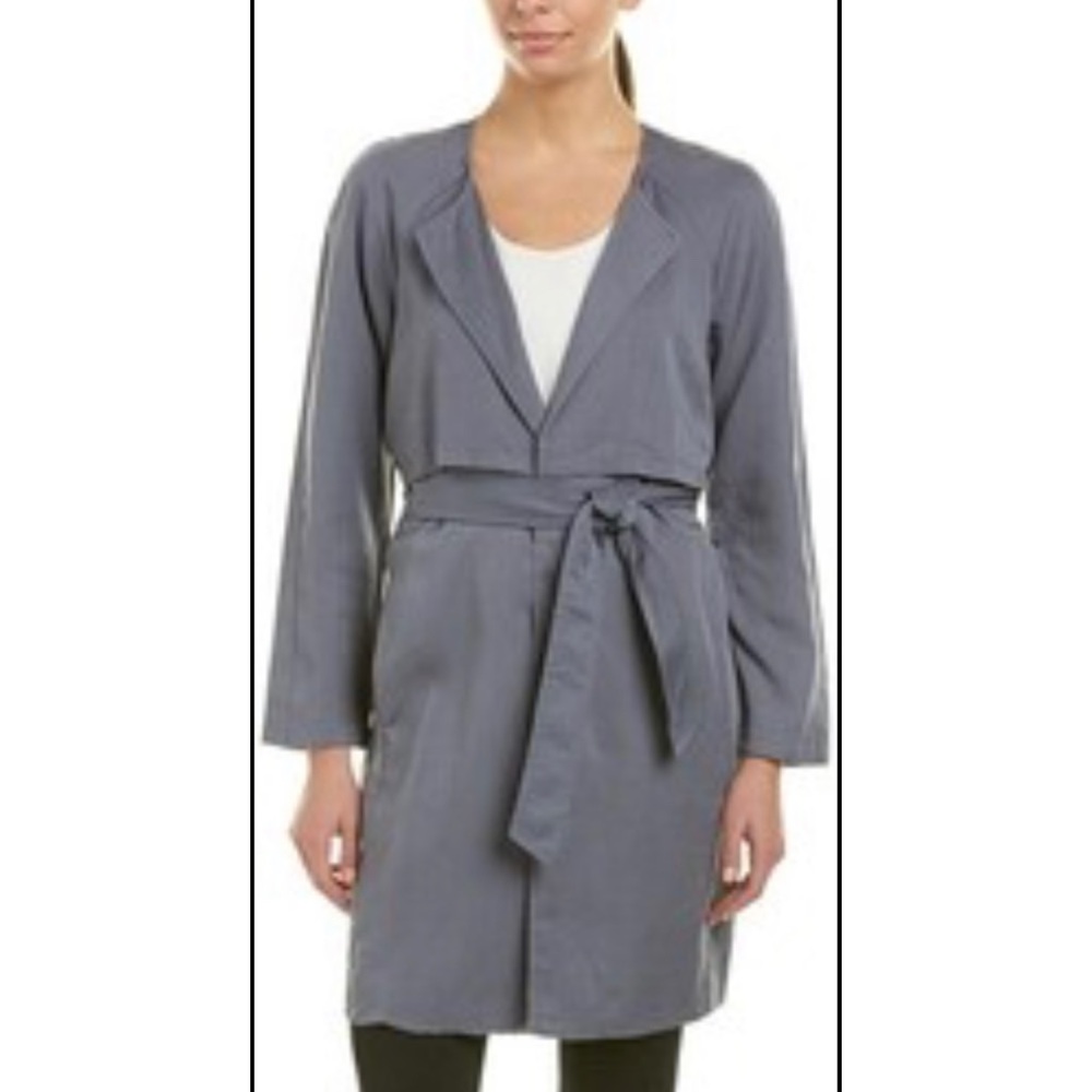 NWT Nic + Zoe slate blue trench coat size M